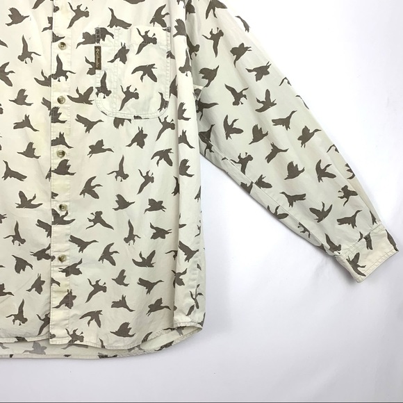 Columbia Sportswear Duck Hunters Button Down Shirt Mens Sz Large Tan Brown - Picture 4 of 10